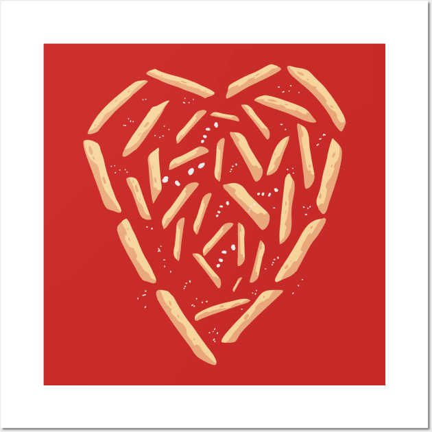 French Fries Lover Heart Wall Art by Shirtbubble